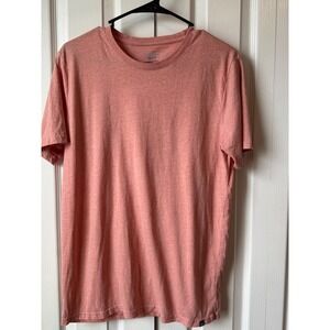 Basic MAN Men's T-Shirt Coral Size M Soft Cotton Crew Neck Short Sleeve Lightwei